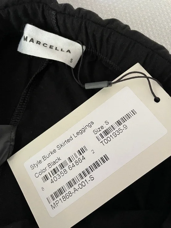 New Marcella Burke Skirted Black Leggings Size Small - Picture 2 of 11